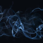 Smoke over black background